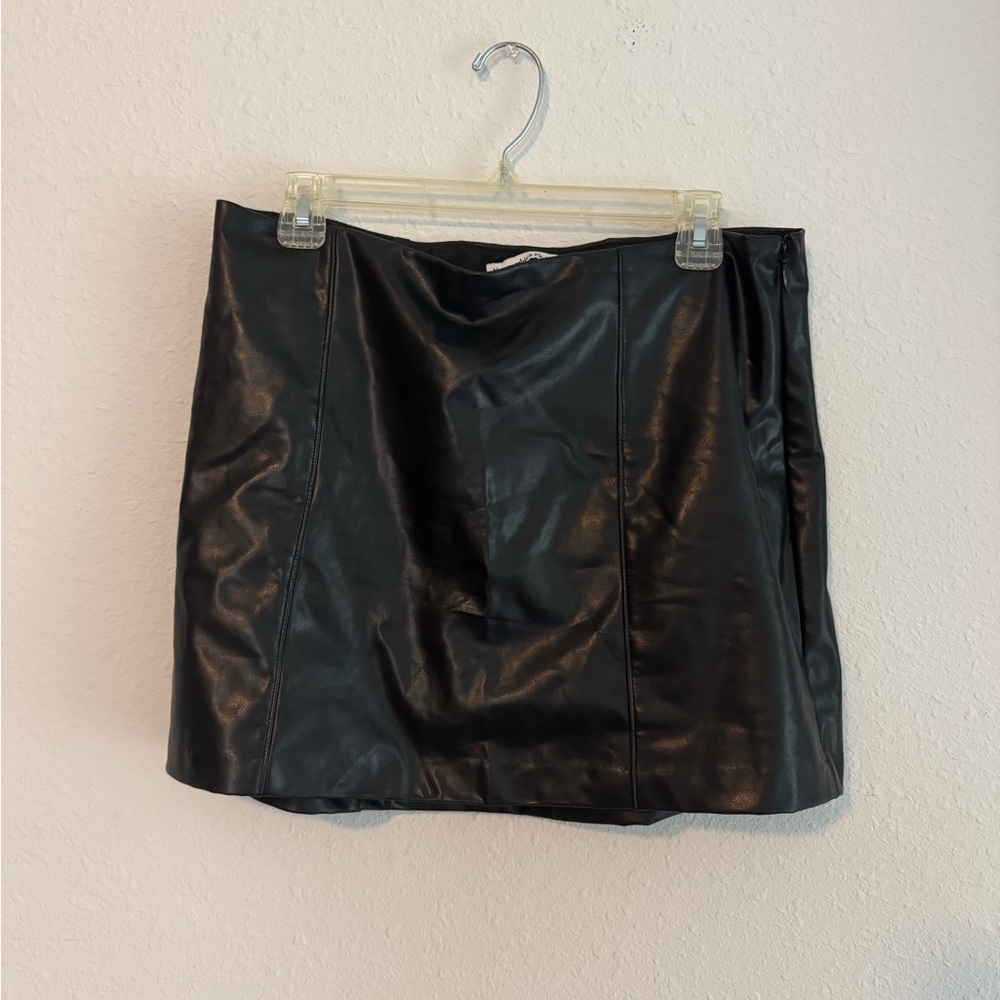 Abercrombie Black Leather Mini Skirt